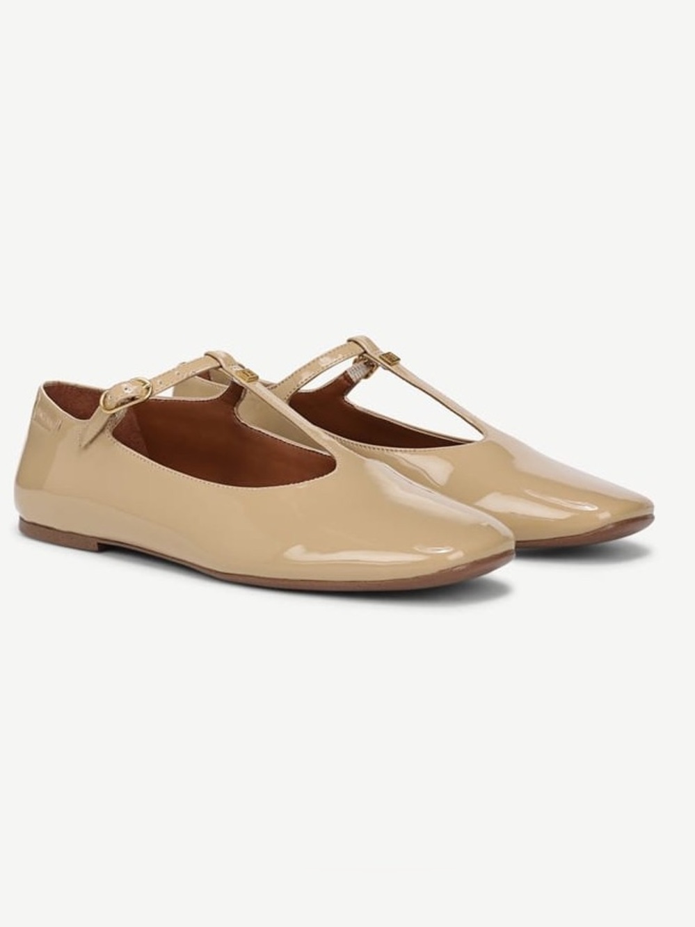 Franco Sarto Beige Marylee T-Strap Flats NWT